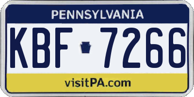 PA license plate KBF7266