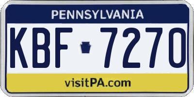 PA license plate KBF7270
