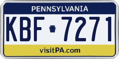 PA license plate KBF7271