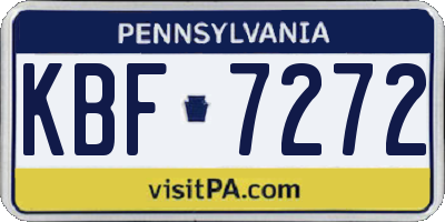 PA license plate KBF7272