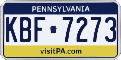 PA license plate KBF7273