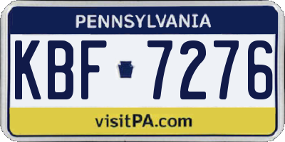 PA license plate KBF7276