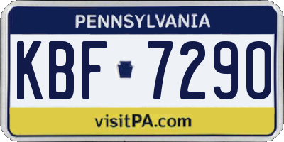 PA license plate KBF7290