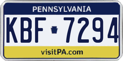 PA license plate KBF7294