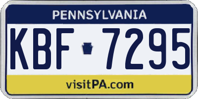 PA license plate KBF7295