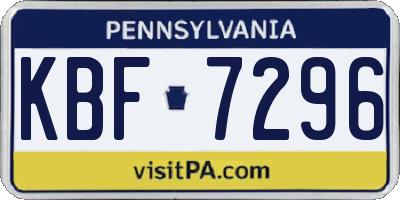 PA license plate KBF7296