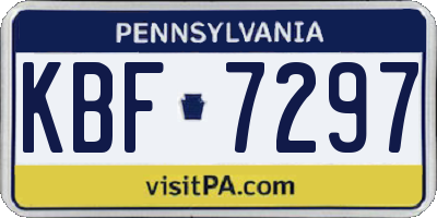 PA license plate KBF7297