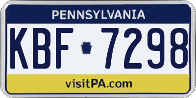 PA license plate KBF7298