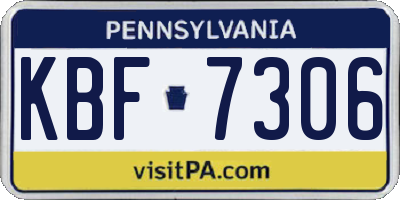 PA license plate KBF7306