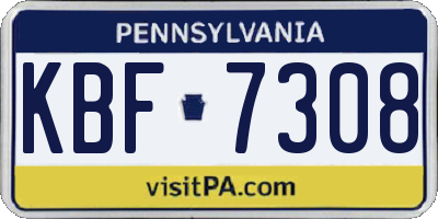 PA license plate KBF7308