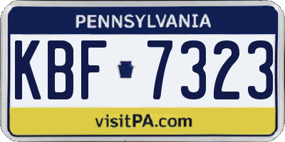 PA license plate KBF7323