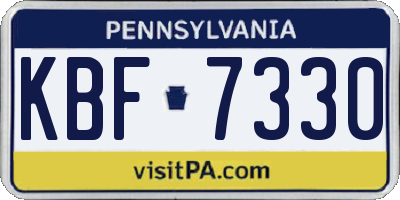 PA license plate KBF7330