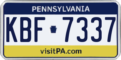PA license plate KBF7337