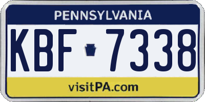 PA license plate KBF7338