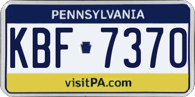 PA license plate KBF7370