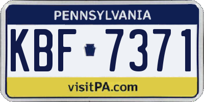 PA license plate KBF7371