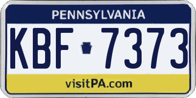 PA license plate KBF7373