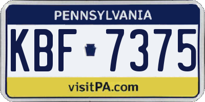PA license plate KBF7375