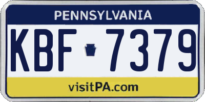 PA license plate KBF7379