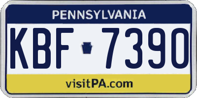 PA license plate KBF7390
