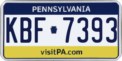 PA license plate KBF7393