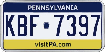 PA license plate KBF7397