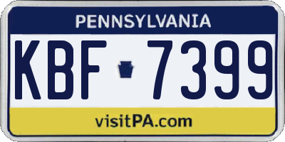 PA license plate KBF7399