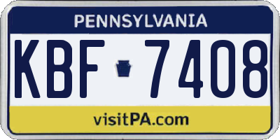 PA license plate KBF7408