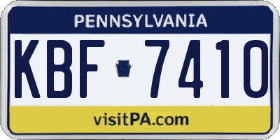 PA license plate KBF7410
