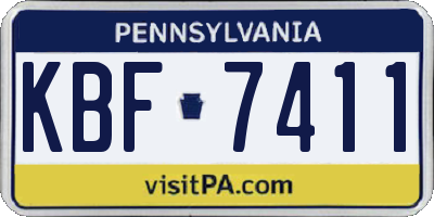 PA license plate KBF7411