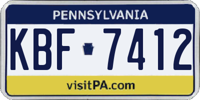 PA license plate KBF7412