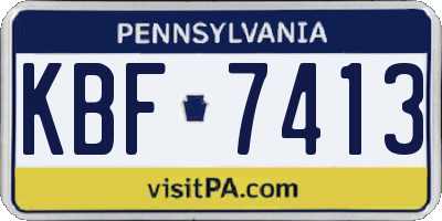 PA license plate KBF7413