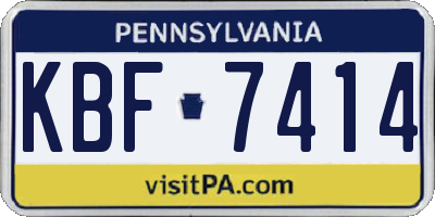 PA license plate KBF7414