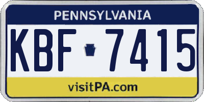 PA license plate KBF7415