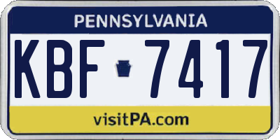PA license plate KBF7417