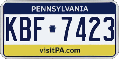PA license plate KBF7423