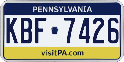 PA license plate KBF7426
