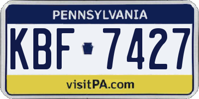 PA license plate KBF7427