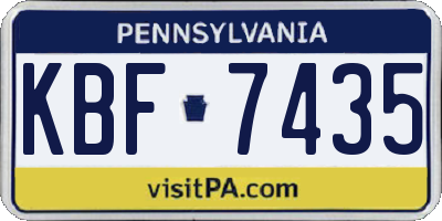 PA license plate KBF7435