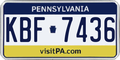 PA license plate KBF7436