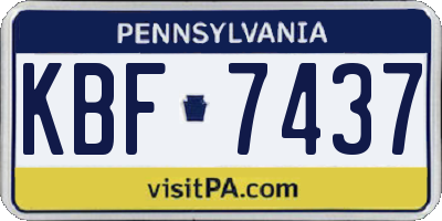 PA license plate KBF7437