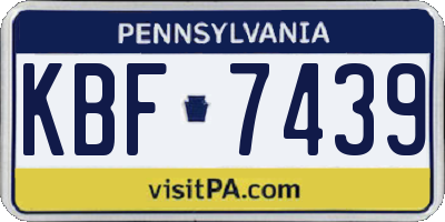 PA license plate KBF7439