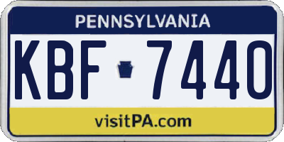 PA license plate KBF7440