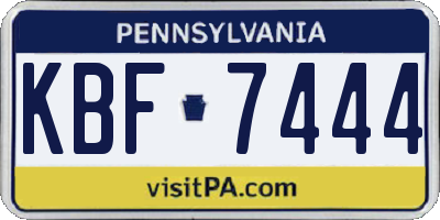 PA license plate KBF7444
