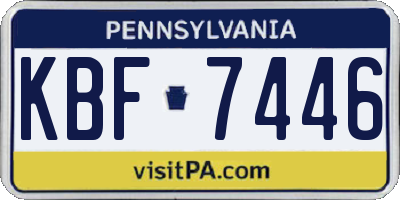 PA license plate KBF7446