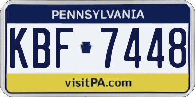 PA license plate KBF7448