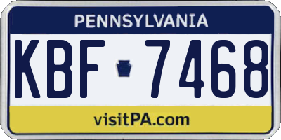 PA license plate KBF7468