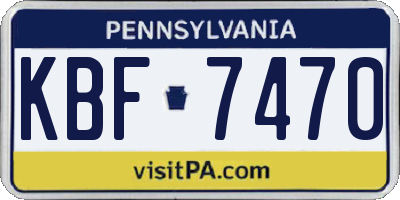 PA license plate KBF7470
