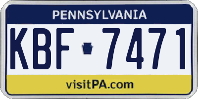 PA license plate KBF7471