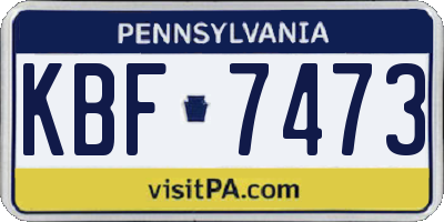 PA license plate KBF7473